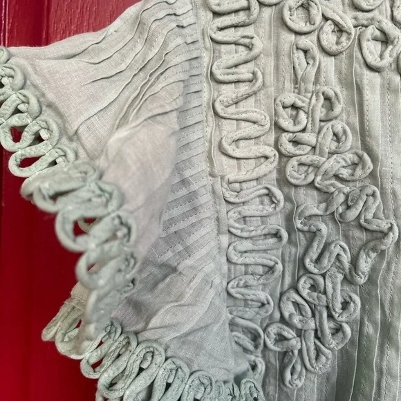 NWT SEA NEW YORK Frida mint green lined Flutter V-Neck Mini Dress M - Picture 10 of 12